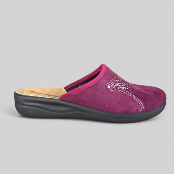 Pantofle Damskie Inblu CF000048 Śliwkowe Haft Cyrkonie | Wygodne Kapcie Soft Anatomico