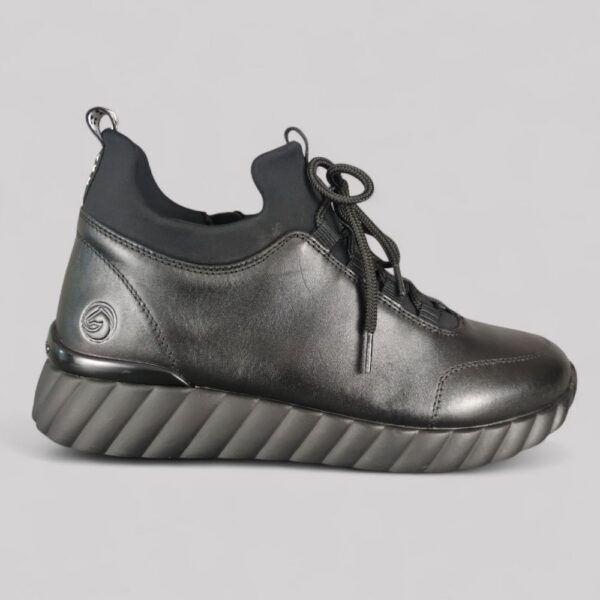 Sneakersy REMONTE D5977-01 Czarne Skórzane Półbuty Damskie