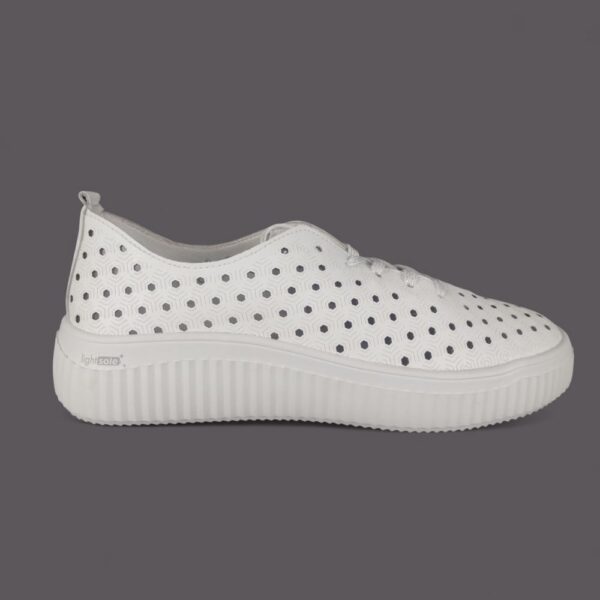 Półbuty damskie Remonte D3E06-80 Białe – Skóra, Extra Wide, Lite'n Soft, Lightsole+