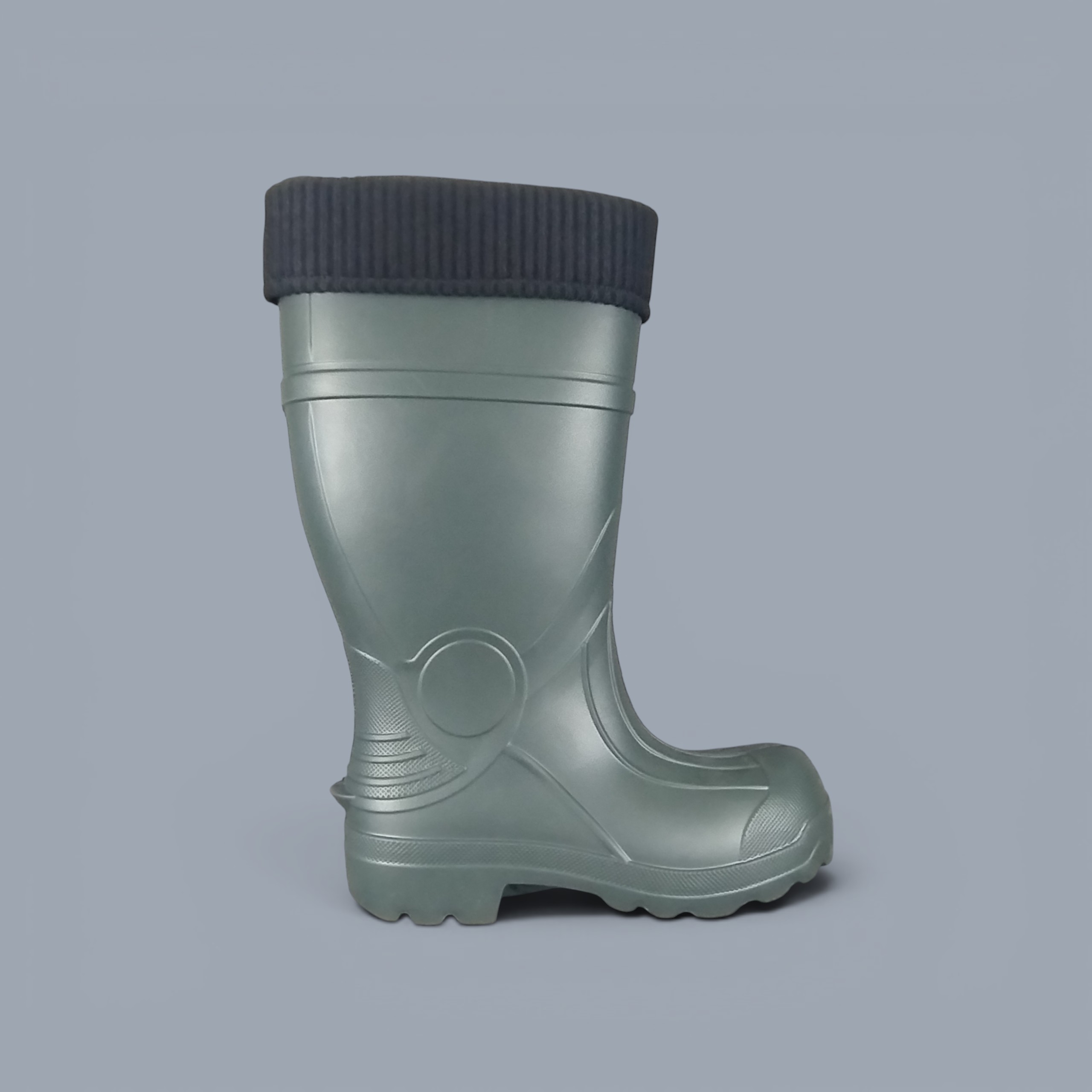 kalosze męskie demar predator xl 0260 zielone Kalosze Demar Predator XL 0260 zielone – widok z boku, cholewka 37 cm